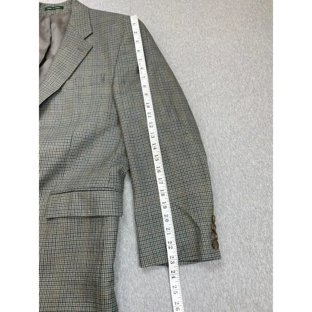 Lauren Ralph Lauren Blazer Mens 40R Houndstooth Silk Wool 2 Button Sports Jacket
